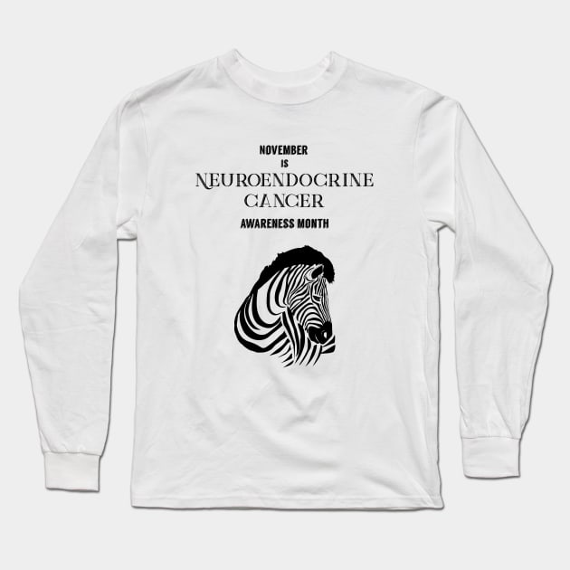 Neuroendocrine Cancer Awareness,November,Zebra Strong Long Sleeve T-Shirt by allthumbs